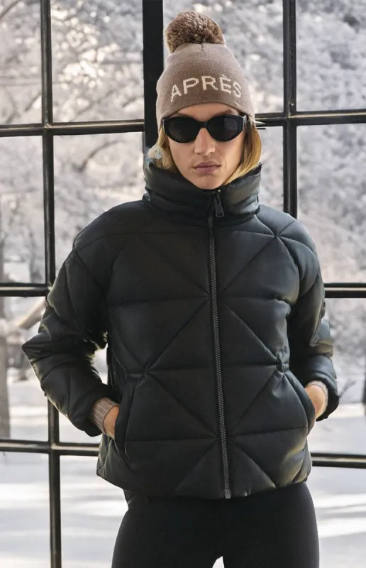 Alta Puffer Jacket | Black Faux Leather sold by Alp N Rock