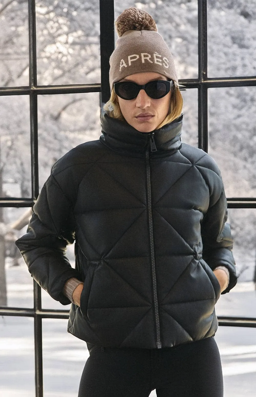 Alta Puffer Jacket | Black Faux Leather sold by Alp N Rock
