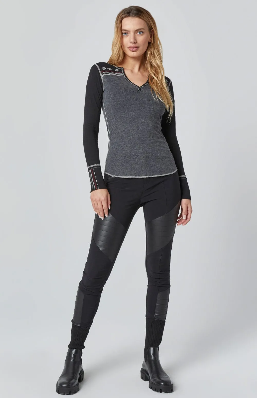 Cross Country Henley | Heather Black sold by Alp N Rock product image thumbnail 4