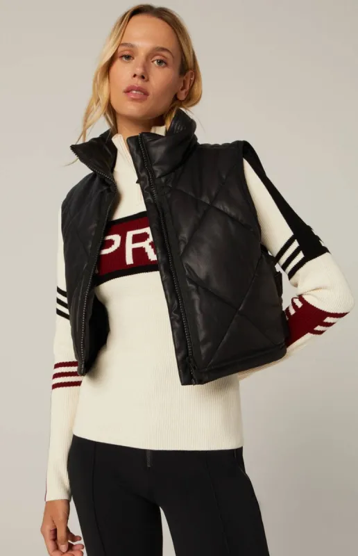 La Vitesse II Cropped Vest | Black Faux Leather sold by Alp N Rock