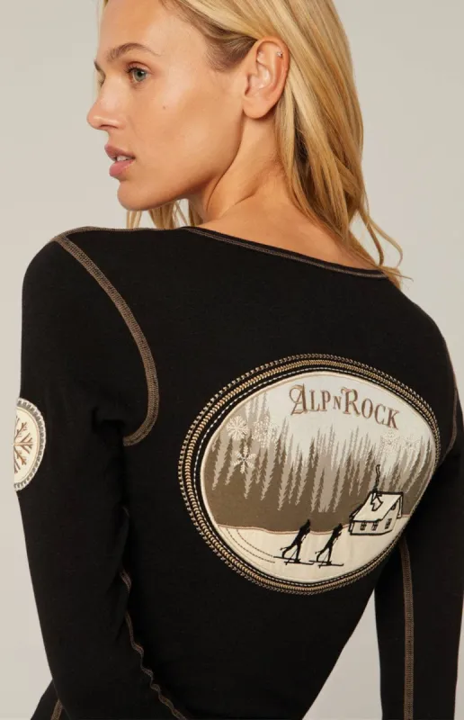 Nelia Henley Shirt | Black/Birch sold by Alp N Rock