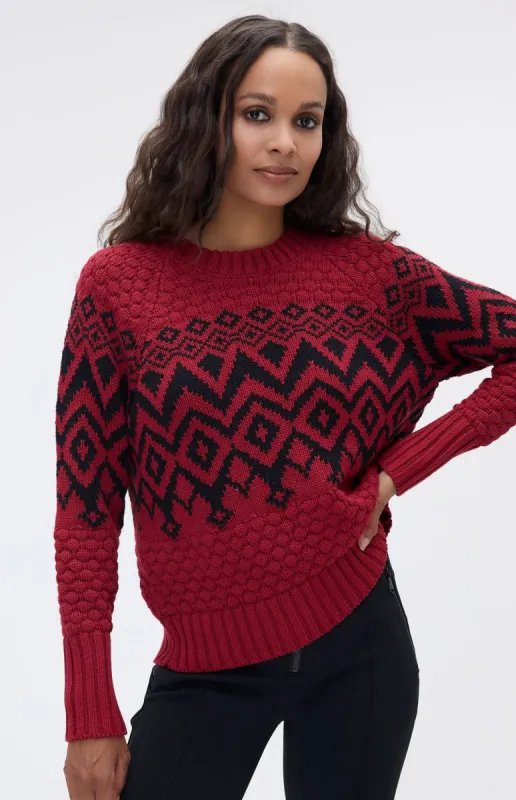 Selena II Crew Neck Ski Sweater | Deep Red - Preloved sold by Alp N Rock