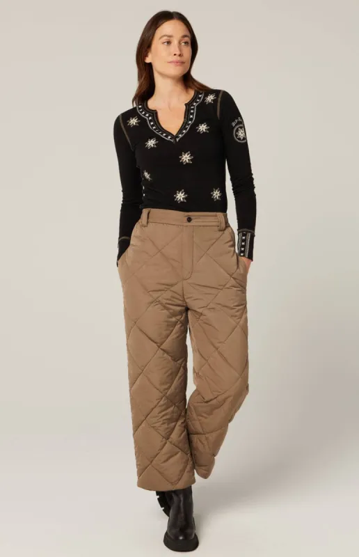 Mika Quilted Pant | Dark Khaki sold by Alp N Rock