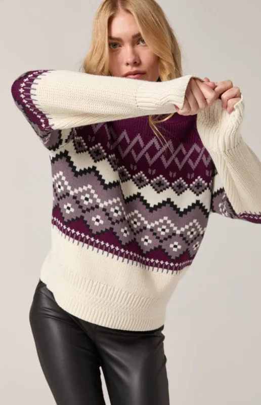 Leighton Mock Neck Ski Sweater | Purple sold by Alp N Rock