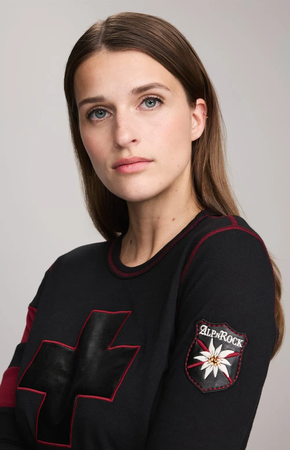 Helvetica Crew | Black/Deep Red sold by Alp N Rock product image thumbnail 3