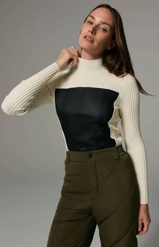 Clara Ribbed Mock Neck Sweater | Ivory sold by Alp N Rock