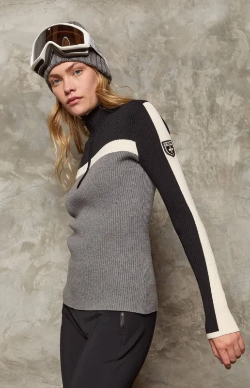Ali 1/2 Zip Sweater | Heather Grey - Preloved sold by Alp N Rock