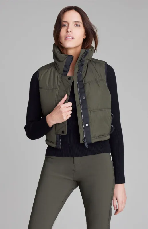 La Vitesse Cropped Vest | Olive sold by Alp N Rock