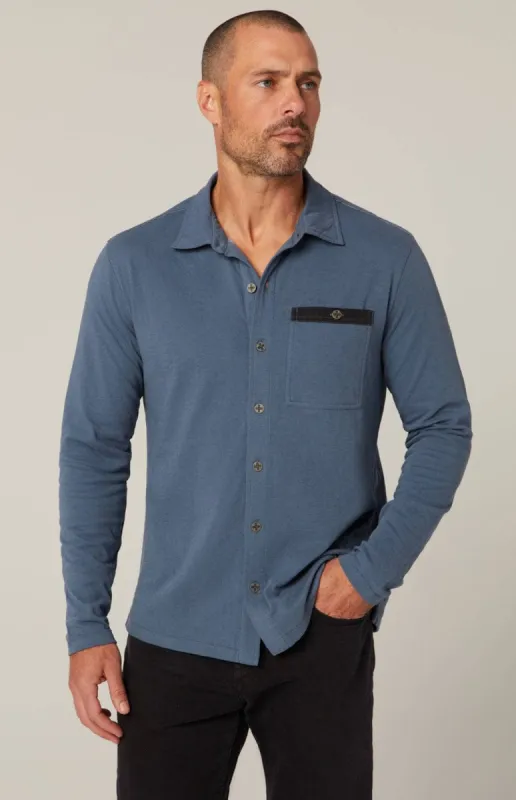 Jason Button Down | Slate Blue sold by Alp N Rock