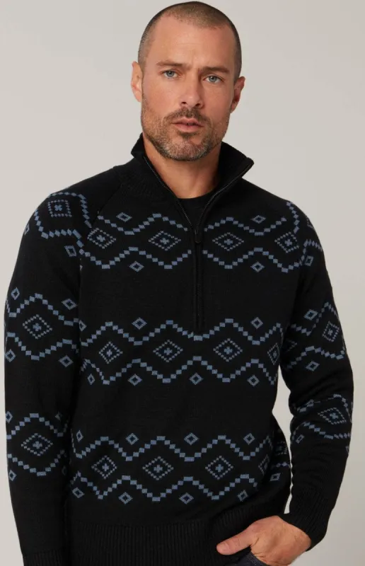 Brody 1/2 Zip Sweater | Black sold by Alp N Rock