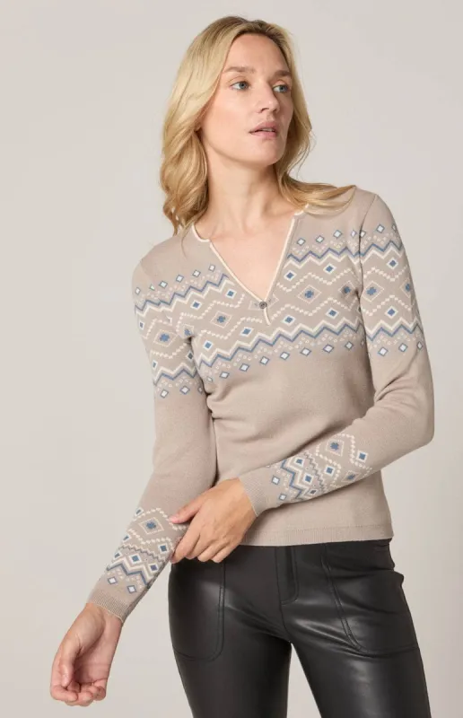 Yvette II Henley Sweater | Heather Stone sold by Alp N Rock