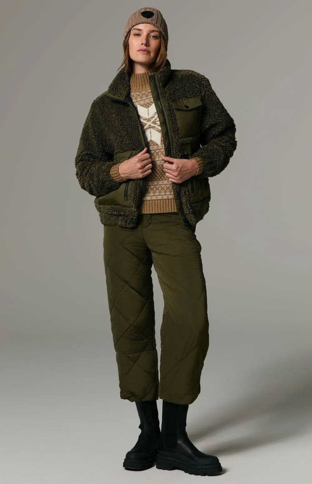 Noelle II Shearling Jacket | Dark Moss sold by Alp N Rock product image thumbnail 2