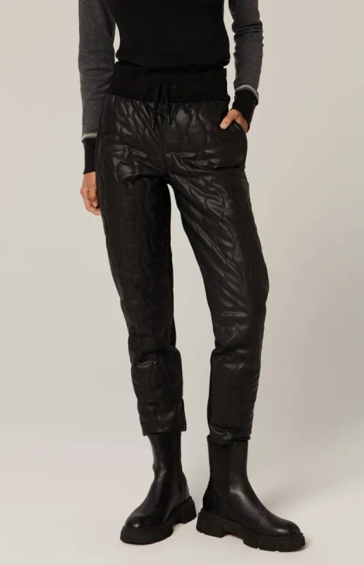 Finley Quilted Jogger Pant | Black Faux Leather - Preloved sold by Alp N Rock