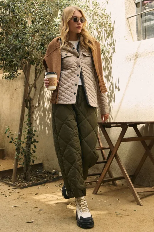 Mika Quilted Pant | Dark Moss sold by Alp N Rock