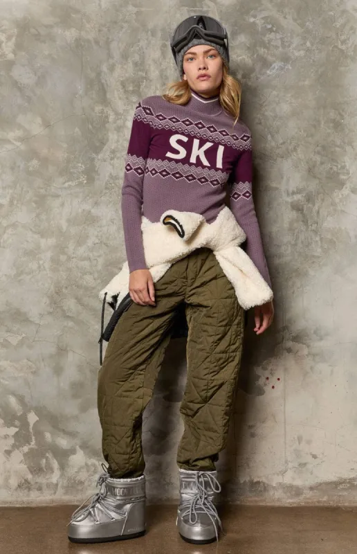 Cora Quilted Pant | Dark Moss sold by Alp N Rock