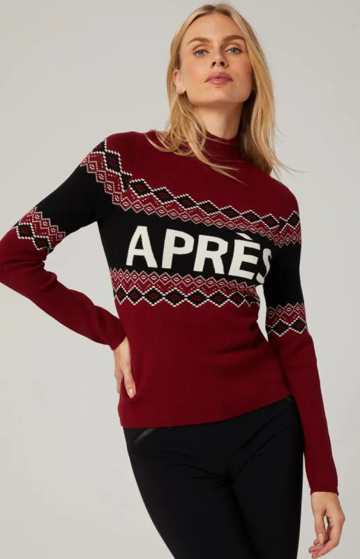 Aurora Mock Neck Ski Sweater | Deep Red sold by Alp N Rock