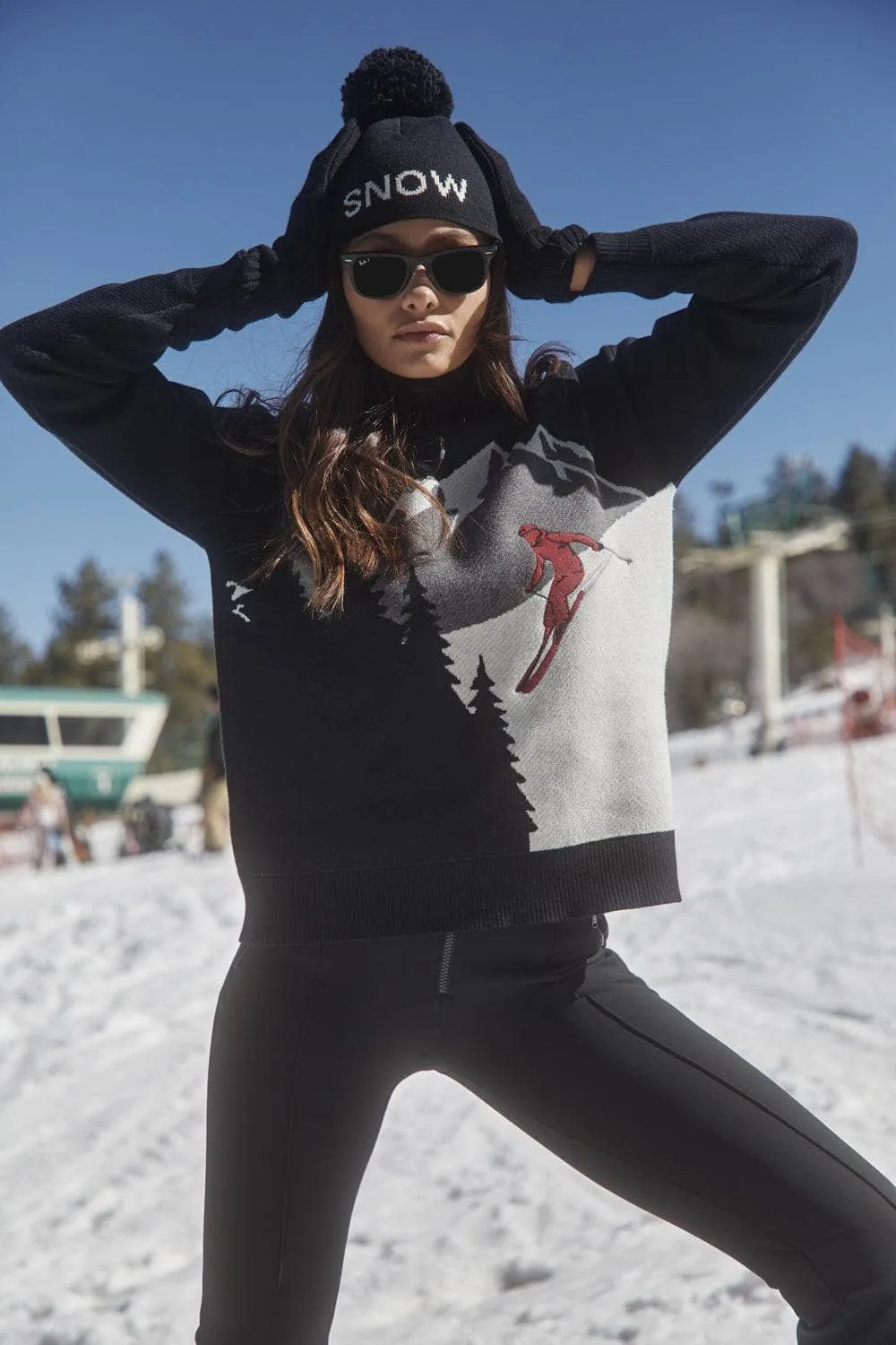 Portia Mock Neck Sweater | Black sold by Alp N Rock