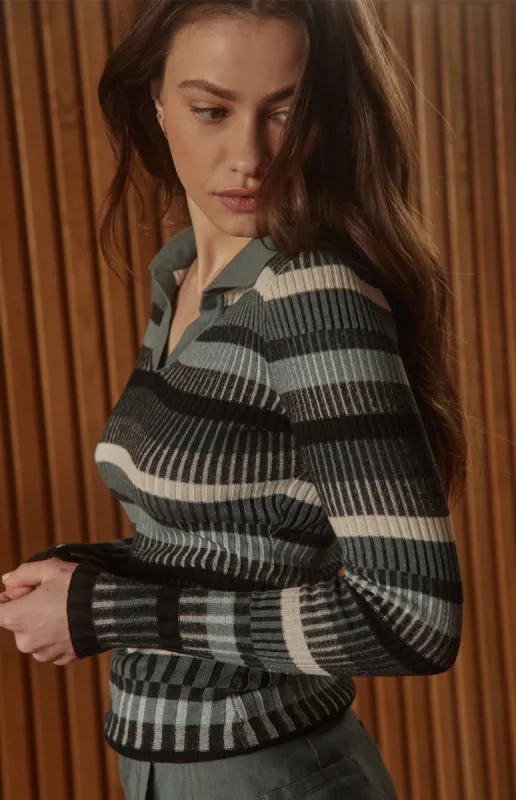 Luisa L/S Polo Sweater | Eucalyptus sold by Alp N Rock