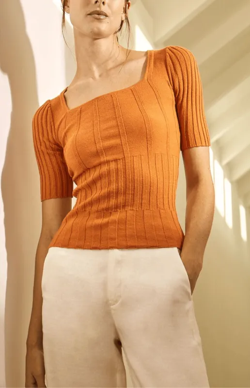 Jenna Squareneck Sweater | Papaya - Preloved sold by Alp N Rock