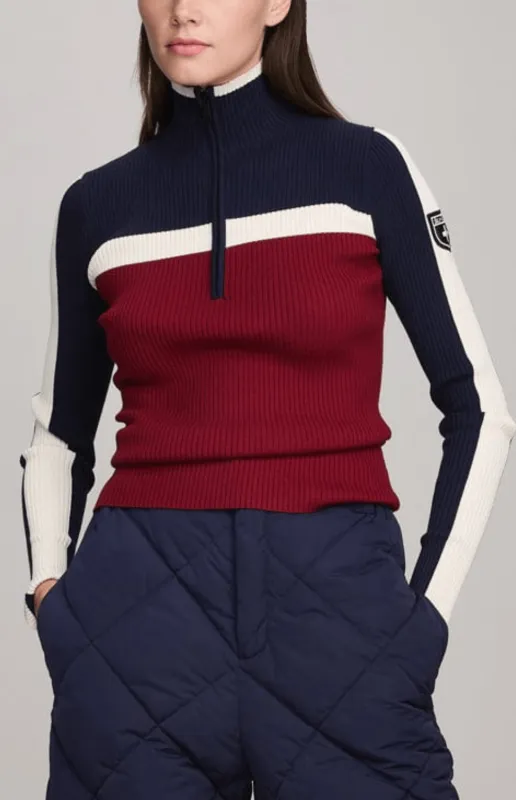 Ali Half-Zip Sweater | Deep Red - Preloved sold by Alp N Rock