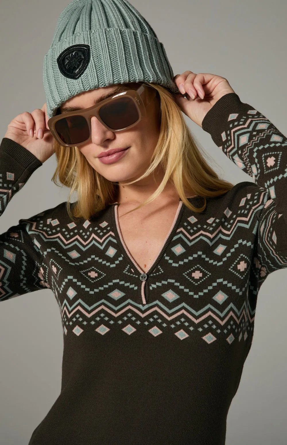 Yvette II Henley Sweater | Coffee sold by Alp N Rock product image thumbnail 5