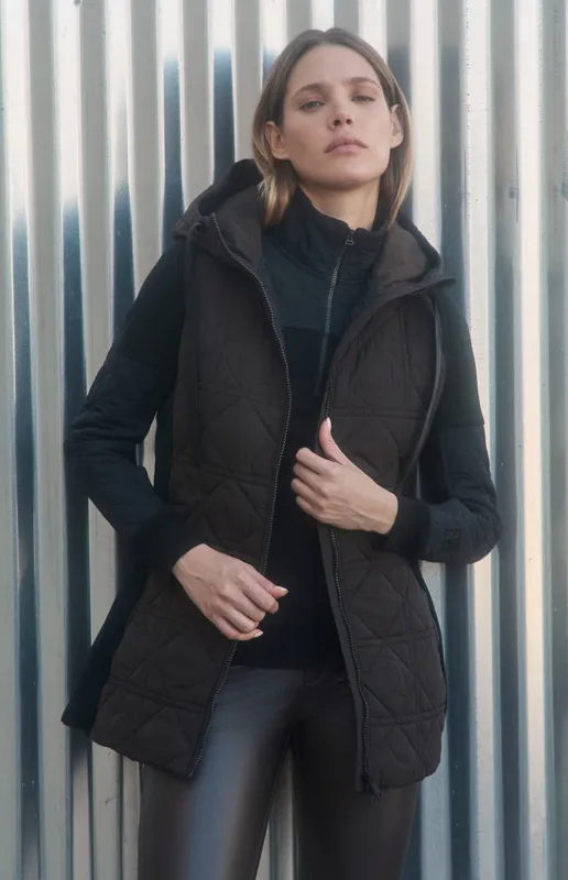 Sinclair Hooded Long Vest | Coffee sold by Alp N Rock