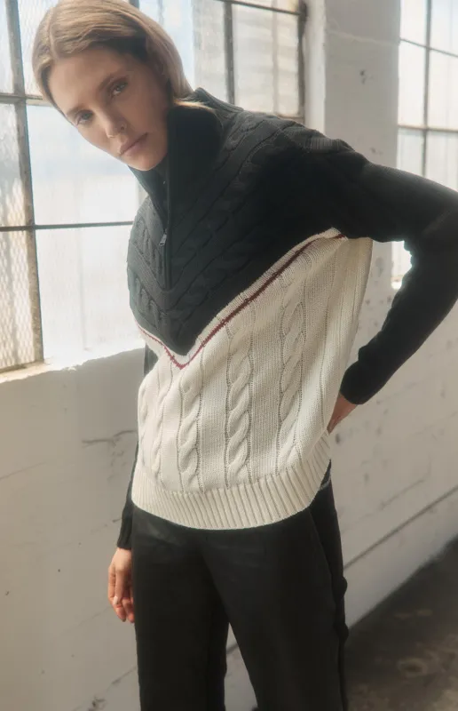 Jordan 1/2 Zip Cable Knit Sweater | Black sold by Alp N Rock