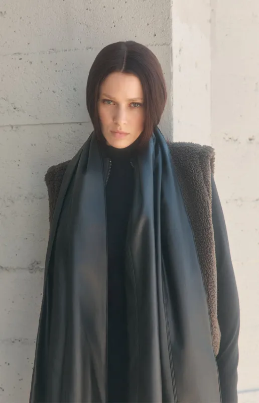 Andri Faux Leather Scarf | Leather Black sold by Alp N Rock