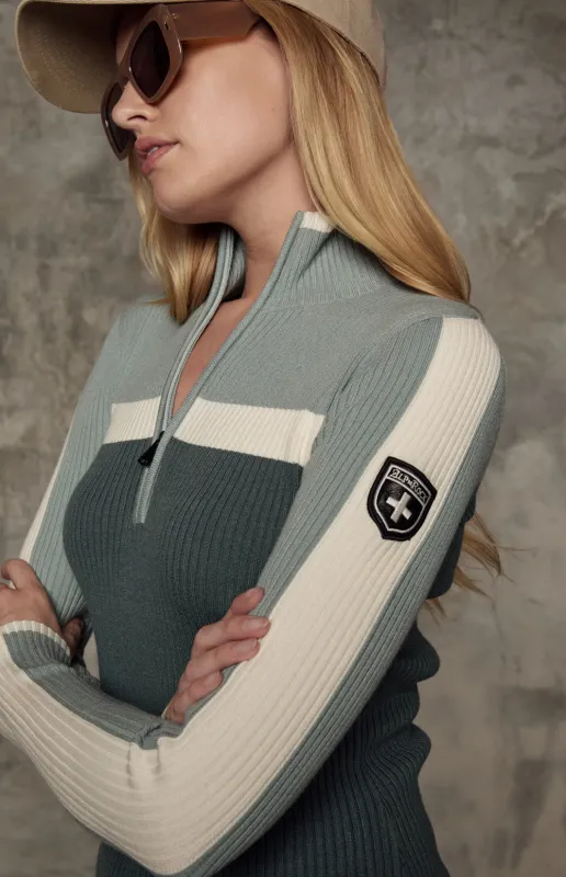Ali 1/2 Zip Ski Sweater | Eucalyptus sold by Alp N Rock
