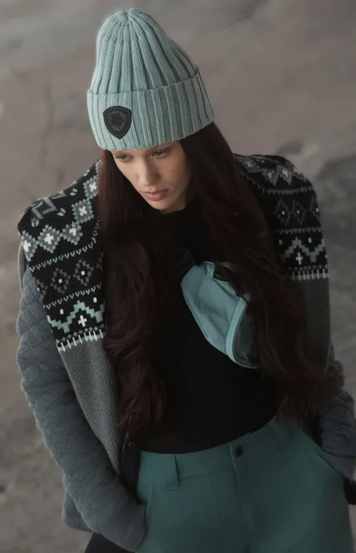 Adel Rib Beanie | Silver Blue sold by Alp N Rock