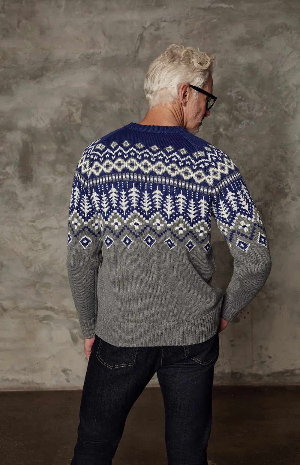 Sid Fair Isle Crewneck Sweater | Deep Blue sold by Alp N Rock product image thumbnail 4