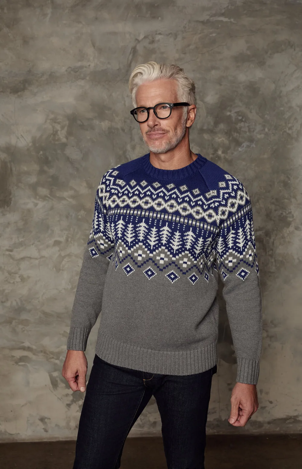 Sid Fair Isle Crewneck Sweater | Deep Blue sold by Alp N Rock product image thumbnail 2