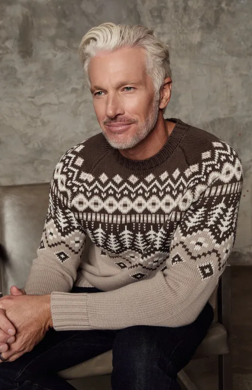 Sid Fair Isle Crewneck Sweater | Coffee sold by Alp N Rock