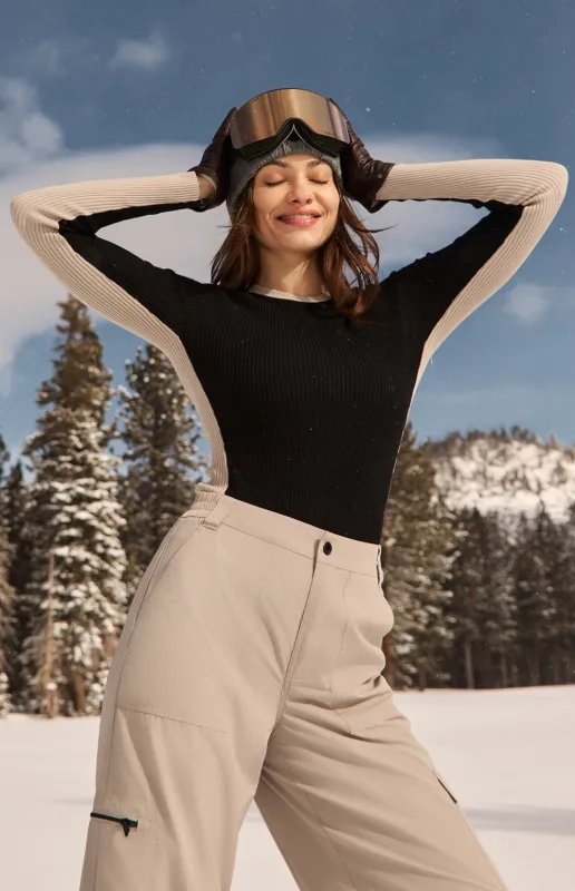 Vera Ribbed Colorblock Sweater | Black sold by Alp N Rock