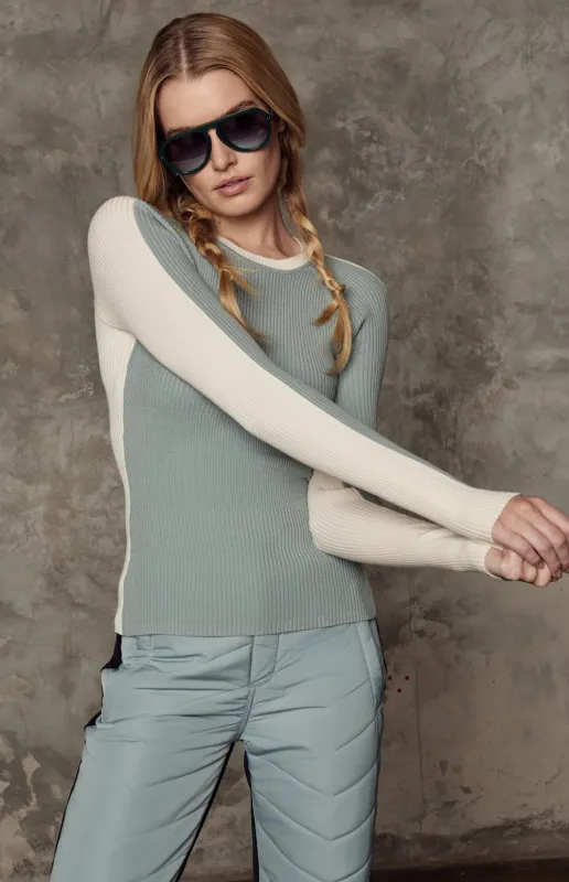Vera Ribbed Colorblock Sweater | Silver Blue sold by Alp N Rock