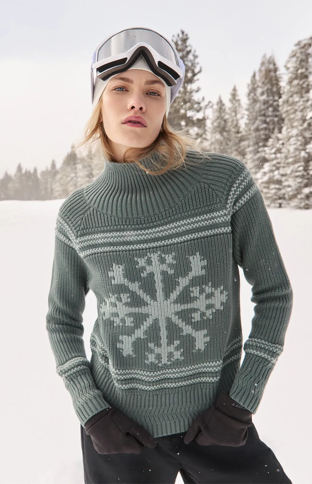 Alora Mock Neck Ski Sweater | Eucalyptus sold by Alp N Rock product image thumbnail 2