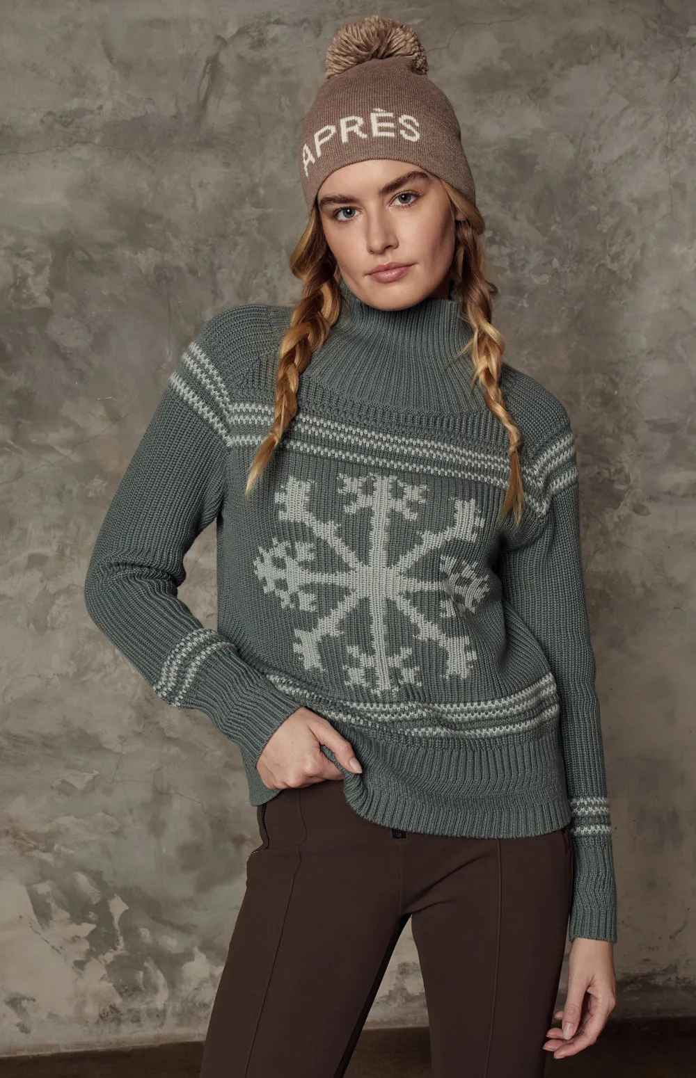 Alora Mock Neck Ski Sweater | Eucalyptus sold by Alp N Rock product image thumbnail 4