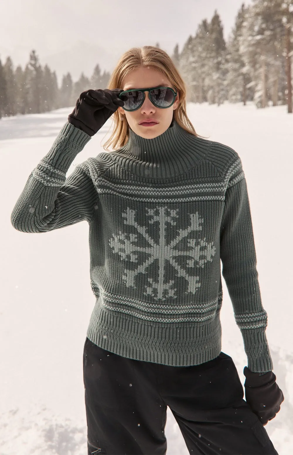 Alora Mock Neck Ski Sweater | Eucalyptus sold by Alp N Rock product image thumbnail 3