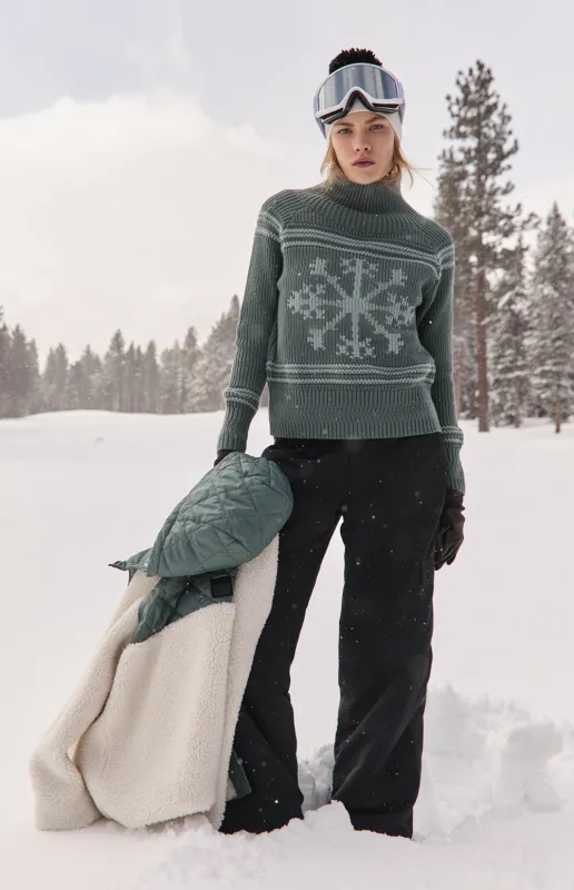 Alora Mock Neck Ski Sweater | Eucalyptus sold by Alp N Rock