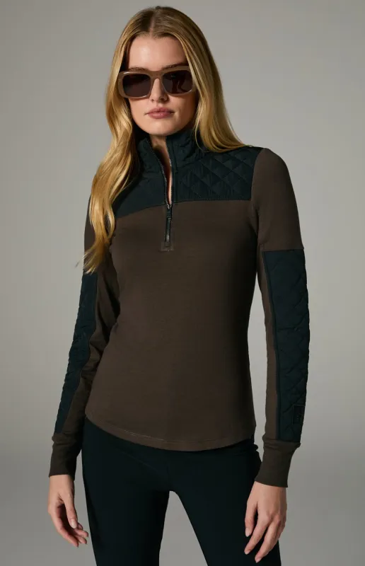 Cody Quilted Zip Mock Neck | Coffee sold by Alp N Rock