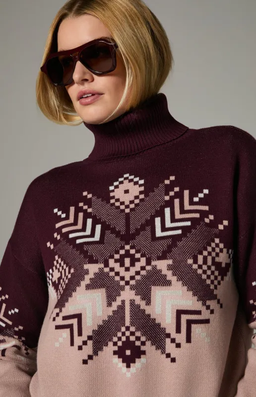 Snowflake Ellis Sweater | Dark Cherry sold by Alp N Rock