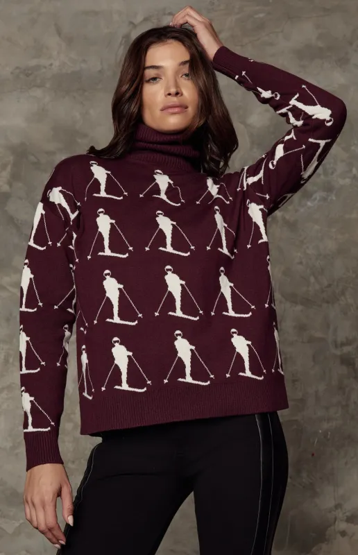 Dani Vintage Ski Sweater | Dark Cherry sold by Alp N Rock