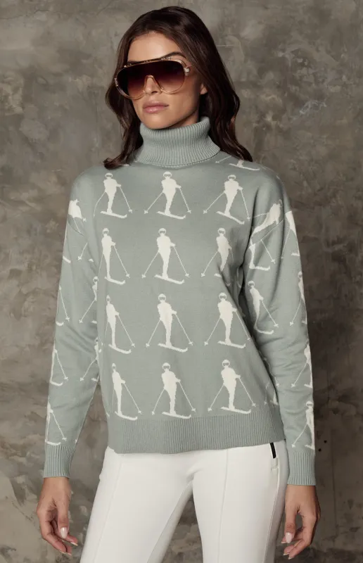 Dani Vintage Ski Sweater | Silver Blue sold by Alp N Rock