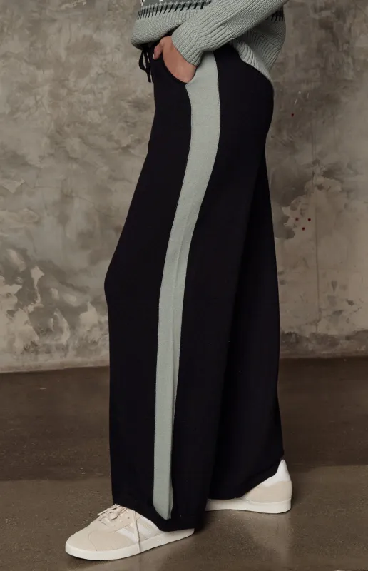 August Wide Leg Knit Lounge Pant | Black sold by Alp N Rock