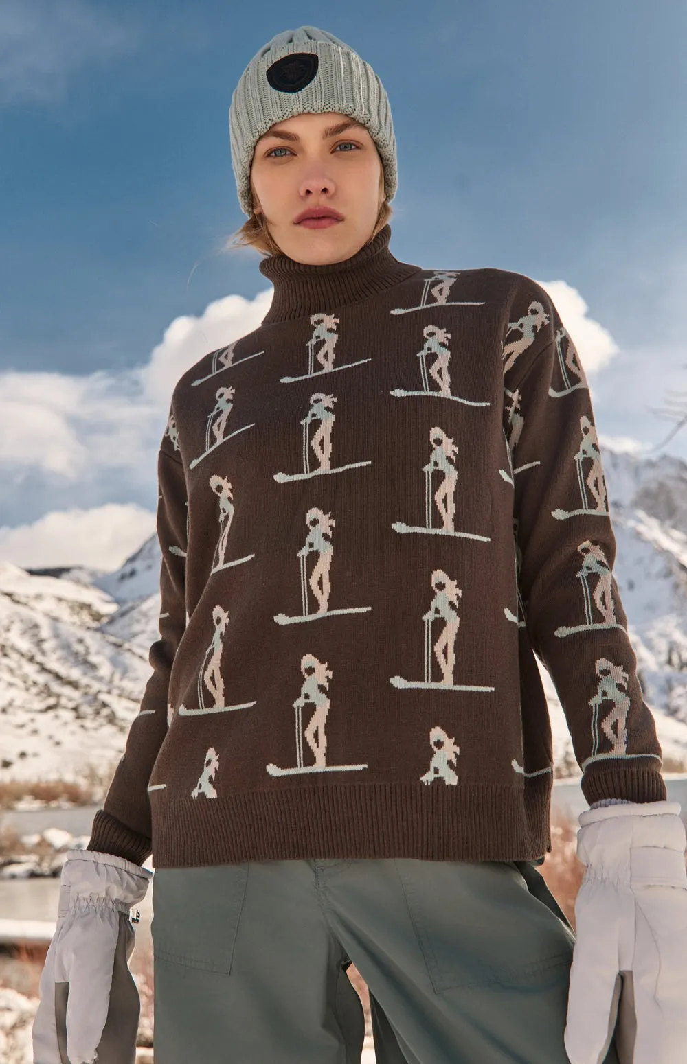 Nala Vintage Ski Sweater | Coffee sold by Alp N Rock