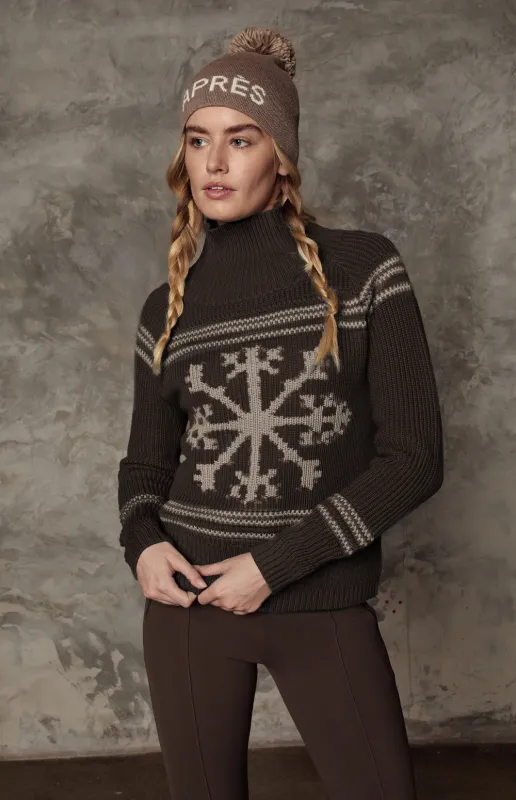 Alora Mock Neck Ski Sweater | Coffee sold by Alp N Rock