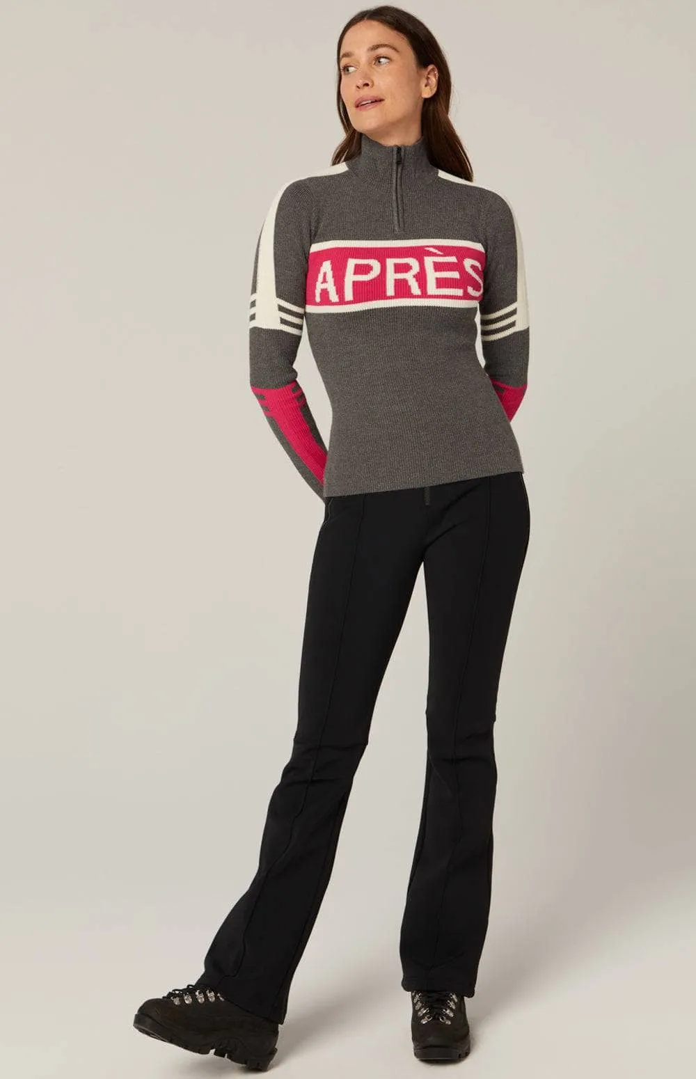 Kate 1/2 Zip Apres Sweater | Heather Grey sold by Alp N Rock product image thumbnail 3