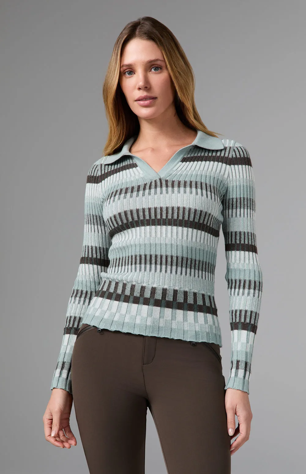 Luisa Polo Sweater | Silver Blue sold by Alp N Rock