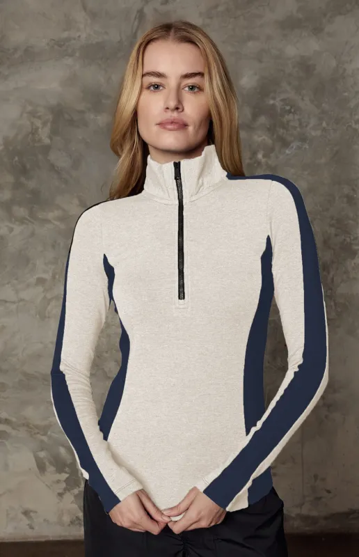 Tanvi Longsleeve Mock Neck | Heather Ivory made by Alp N Rock