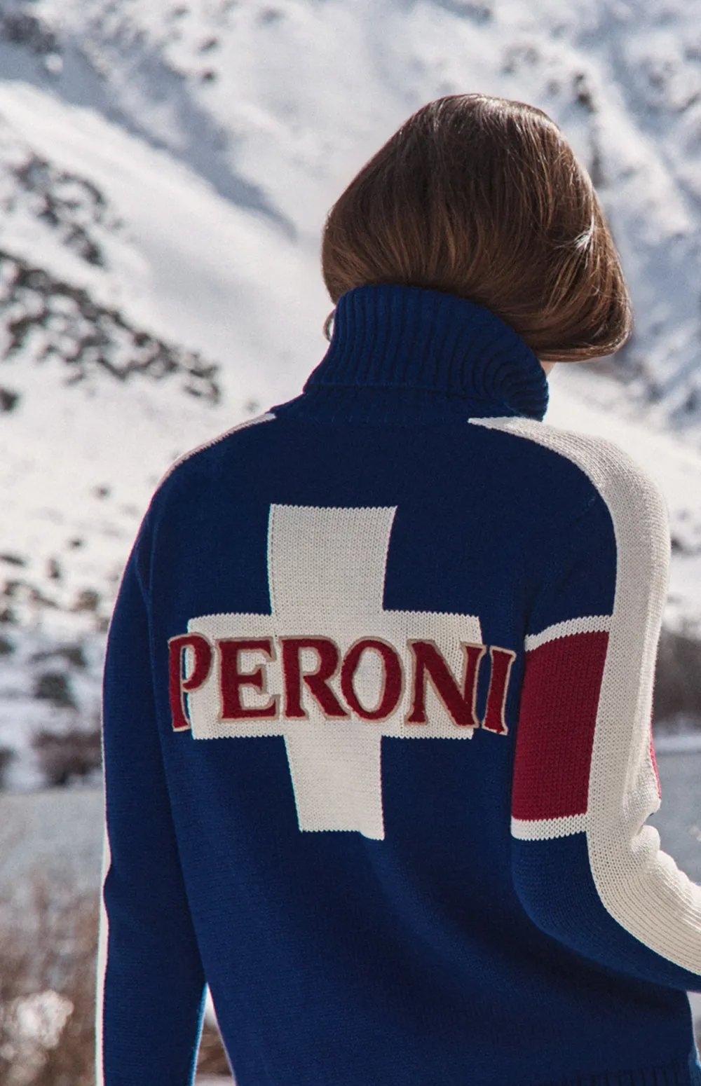 Peroni X Alp N Rock Unisex Stripe Pullover | Peroni Dark Blue sold by Alp N Rock product image thumbnail 4